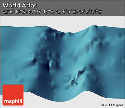 Satellite 3D Map of the Area around 41° 51' 59" S, 42° 34' 30" E
