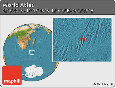 Satellite Location Map of the Area around 41° 51' 59" S, 42° 34' 30" E
