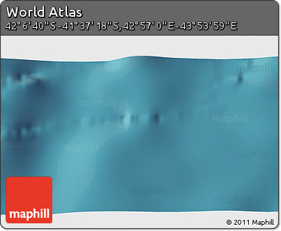 Satellite 3D Map of the Area around 41° 51' 59" S, 43° 25' 29" E