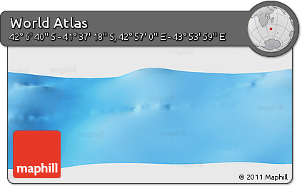 Physical Panoramic Map of the Area around 41° 51' 59" S, 43° 25' 29" E
