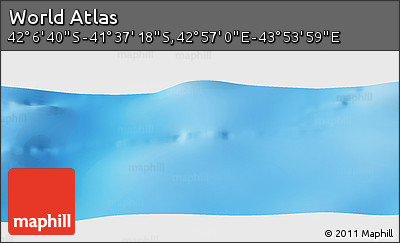 Physical Panoramic Map of the Area around 41° 51' 59" S, 43° 25' 29" E