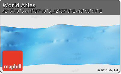 Physical Panoramic Map of the Area around 41° 51' 59" S, 43° 25' 29" E