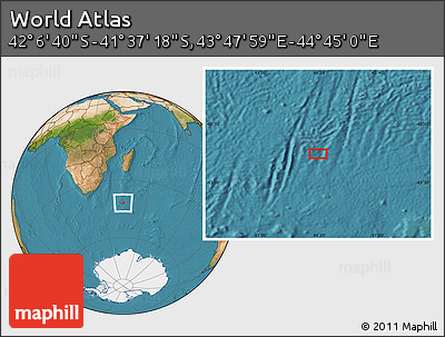 Satellite Location Map of the Area around 41° 51' 59" S, 44° 16' 29" E