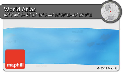 Physical Panoramic Map of the Area around 41° 51' 59" S, 45° 7' 30" E