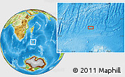 Physical Location Map of the area around 41° 51' 59" S, 48° 31' 29" E