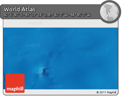 Physical 3D Map of the Area around 41° 51' 59" S, 49° 13' 30" W