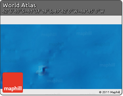 Physical 3D Map of the Area around 41° 51' 59" S, 49° 13' 30" W