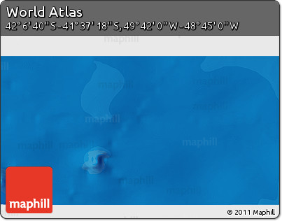 Political 3D Map of the Area around 41° 51' 59" S, 49° 13' 30" W