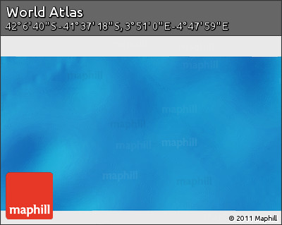 Physical 3D Map of the Area around 41° 51' 59" S, 4° 19' 30" E