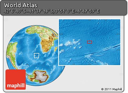 Physical Location Map of the Area around 41° 51' 59" S, 4° 19' 30" E