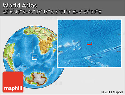 Physical Location Map of the Area around 41° 51' 59" S, 4° 19' 30" E
