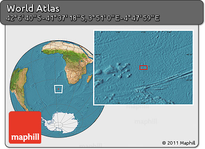 Satellite Location Map of the Area around 41° 51' 59" S, 4° 19' 30" E