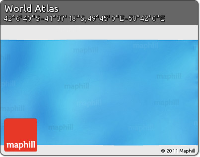 Physical 3D Map of the Area around 41° 51' 59" S, 50° 13' 30" E