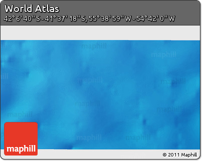 Shaded Relief 3D Map of the Area around 41° 51' 59" S, 55° 10' 29" W