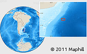 Shaded Relief Location Map of the area around 41° 51' 59" S, 55° 10' 29" W