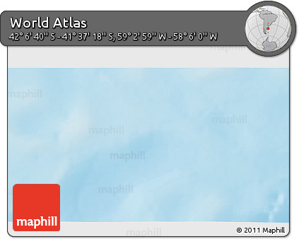 Physical 3D Map of the Area around 41° 51' 59" S, 58° 34' 30" W