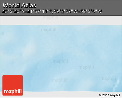 Physical 3D Map of the Area around 41° 51' 59" S, 58° 34' 30" W