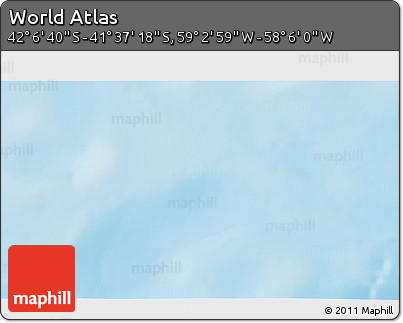 Physical 3D Map of the Area around 41° 51' 59" S, 58° 34' 30" W