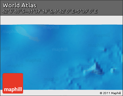 Physical 3D Map of the Area around 41° 51' 59" S, 5° 10' 30" E
