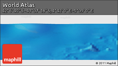 Physical Panoramic Map of the Area around 41° 51' 59" S, 5° 10' 30" E