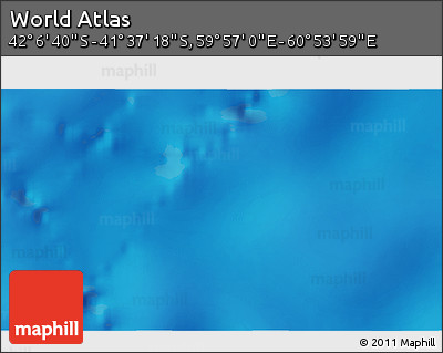Physical 3D Map of the Area around 41° 51' 59" S, 60° 25' 29" E