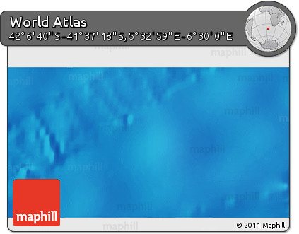 Physical 3D Map of the Area around 41° 51' 59" S, 6° 1' 30" E