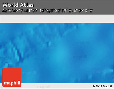 Physical 3D Map of the Area around 41° 51' 59" S, 6° 1' 30" E