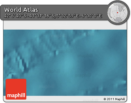 Satellite 3D Map of the Area around 41° 51' 59" S, 6° 1' 30" E