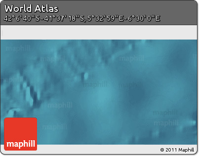 Satellite 3D Map of the Area around 41° 51' 59" S, 6° 1' 30" E