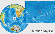 Physical Location Map of the area around 41° 51' 59" S, 6° 52' 30" E