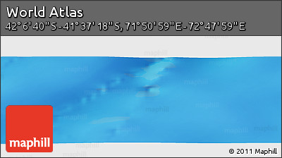 Shaded Relief Panoramic Map of the Area around 41° 51' 59" S, 72° 19' 29" E