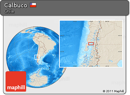 Shaded Relief Location Map of Calbuco