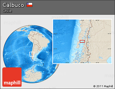 Shaded Relief Location Map of Calbuco