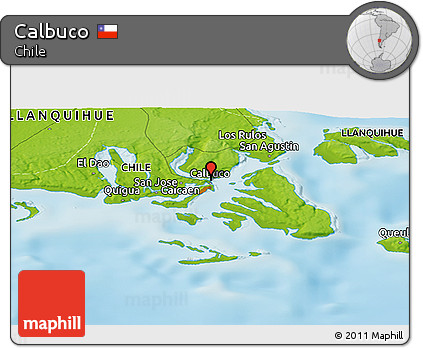 Physical Panoramic Map of Calbuco