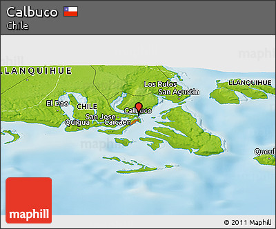 Physical Panoramic Map of Calbuco