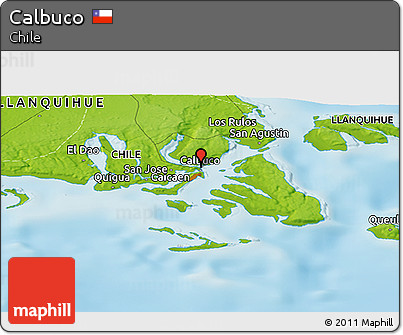 Physical Panoramic Map of Calbuco