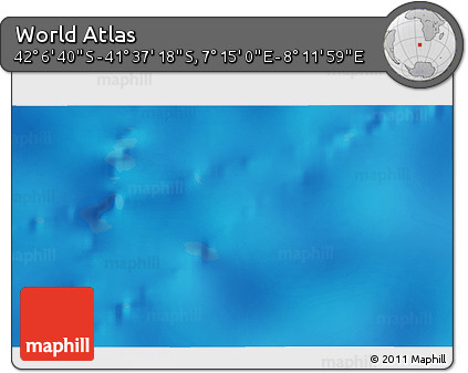 Physical 3D Map of the Area around 41° 51' 59" S, 7° 43' 29" E