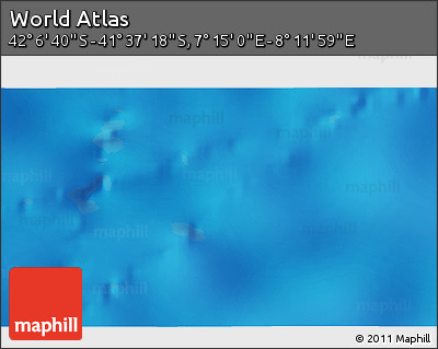Physical 3D Map of the Area around 41° 51' 59" S, 7° 43' 29" E
