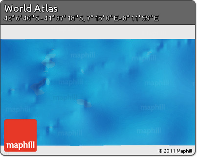 Physical 3D Map of the Area around 41° 51' 59" S, 7° 43' 29" E