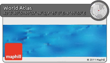 Physical Panoramic Map of the Area around 41° 51' 59" S, 7° 43' 29" E