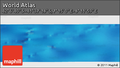 Physical Panoramic Map of the Area around 41° 51' 59" S, 7° 43' 29" E