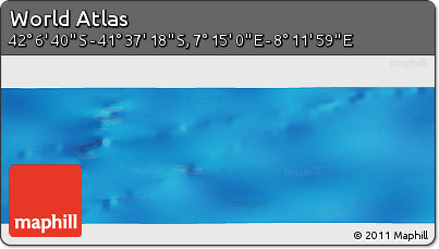 Physical Panoramic Map of the Area around 41° 51' 59" S, 7° 43' 29" E