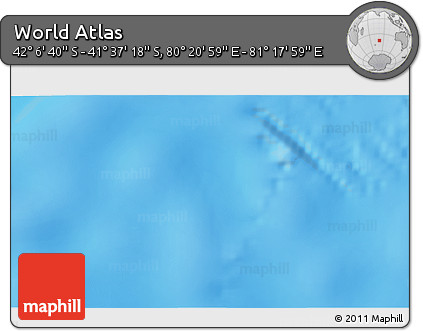 Physical 3D Map of the Area around 41° 51' 59" S, 80° 49' 29" E