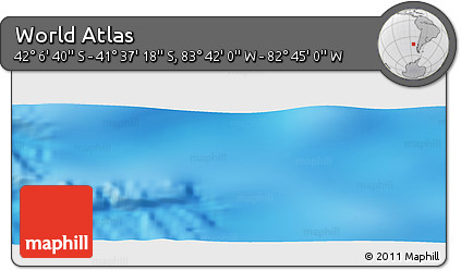 Physical Panoramic Map of the Area around 41° 51' 59" S, 83° 13' 29" W