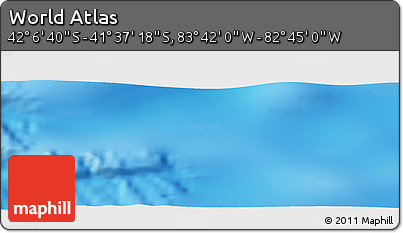 Physical Panoramic Map of the Area around 41° 51' 59" S, 83° 13' 29" W