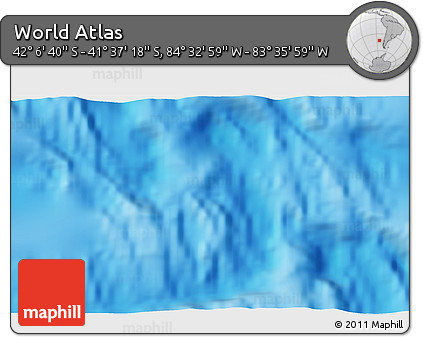 Shaded Relief 3D Map of the Area around 41° 51' 59" S, 84° 4' 29" W