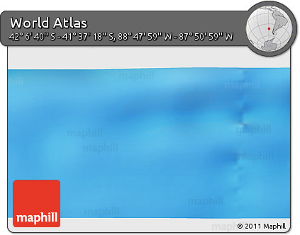 Physical 3D Map of the Area around 41° 51' 59" S, 88° 19' 29" W
