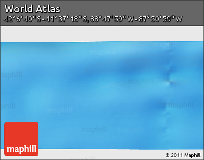 Physical 3D Map of the Area around 41° 51' 59" S, 88° 19' 29" W