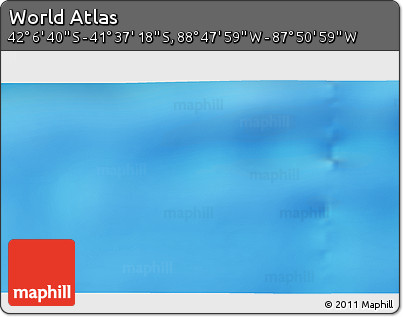 Physical 3D Map of the Area around 41° 51' 59" S, 88° 19' 29" W