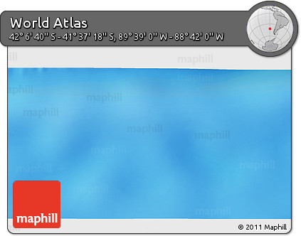 Shaded Relief 3D Map of the Area around 41° 51' 59" S, 89° 10' 30" W